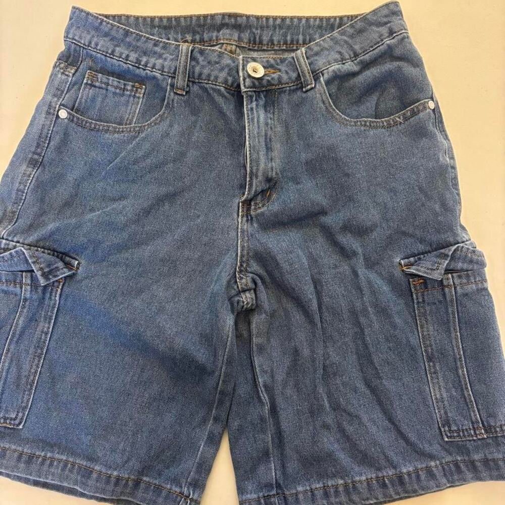 Blue denim cargo shorts cargo